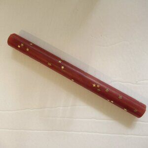 8" Flat sheet Bees Wax Candle. Burnt Orange w/ Gold Stars, Organic